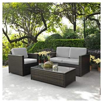 Palm Harbor 3pc All-Weather Wicker Patio Seating Set - Crosley