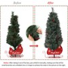 4.5ft Pre-Lit Artificial Spruce Christmas Tree with 85 Warm White LEDs & 8 Mode Timer-Xmas Tree with Sleigh Base for Entries/Entryway - 3 of 4