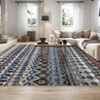 Area Rug Washable Low Pile Geometric Printed Floor Cover Non Slip Distressed Indoor Throw Rug Foldable Soft Ultra Thin Farmhouse Carpet - 2 of 4