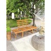 Patio Bench 2-in-1 74.8" Solid Acacia Wood - 2 of 4