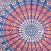 HomeRoots 92" X 84" Orange Purple And Blue Mandala Cotton Hanging Tapestry - 4 of 4
