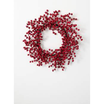 Sullivans Berry Artificial Wreath 22"H Red
