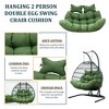 LeisureMod Modern Upholstered 2 Person Hanging Egg Swing Cushion with Headrest Large Breathable Folding Cushion - 2 of 4