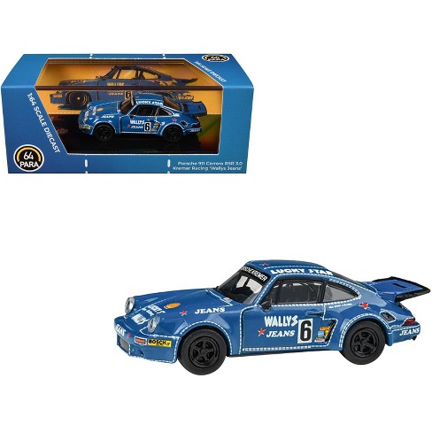 1975 Porsche 911 Carrera RSR 3.0 #6 "Kremer Racing - Wallys Jeans" Blue 1/64 Diecast Model Car by Paragon - image 1 of 4