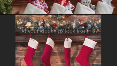 20in Beige and Plaid HangRight Nostalgia Christmas Stocking