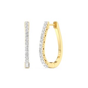 GILDED  1/2 cttw Lab Diamond 14KT Gold Plated Sterling Silver Hoop Earrings, Hinged Diamond Hoops for Women – Elegant Gold Hoops Jewelry - 1 of 4