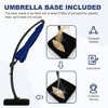Outdoor Large Round Aluminum Offset Umbrella - Heavy Duty Offset Umbrella With 360° Rotation, Offset Patio Cantilever Umbrella With Base Included - 4 of 4
