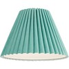 Springcrest 7" Top x 15" Bottom x 10" High x 10 3/4" Slant Lamp Shade Replacement Medium Blue Empire Mid Century Velvet Arc Pleated Spider Harp Finial - 3 of 4