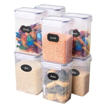 Lexi Home 2-Liter Plastic Food Storage Canister Set of 8 with DIY Labels