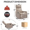 Fabric Manual Recliner Chair with Rocker, 360° Swivel, Heat, and 8-Point Massage - 2 of 4