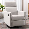 Akoasm Modern Upholstered Swivel Rocker Nursery Sofa Armchair For Living Room & Bedroom-Brown - 3 of 4