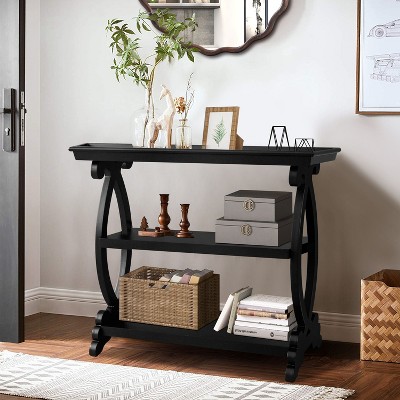 Nicbex Console Table With 3 Open Storage Spaces,entryway Table With ...