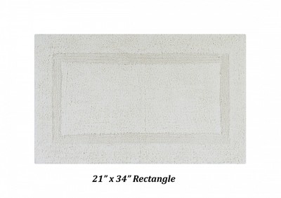 Luxurious Ivory Cotton Tufted Reversible 3-Piece Bath Rug Set