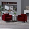Mid-Century Velvet Accent Chair with Pillow and Metal Legs,Modern Comfy Armchair for Living Room or Home Office-Cuddlewood - 3 of 4