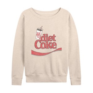 Women's - Diet Coke - Cup Drink Logo Lightweight French Terry Wide Neck Long Sleeve Shirt - 1 of 4
