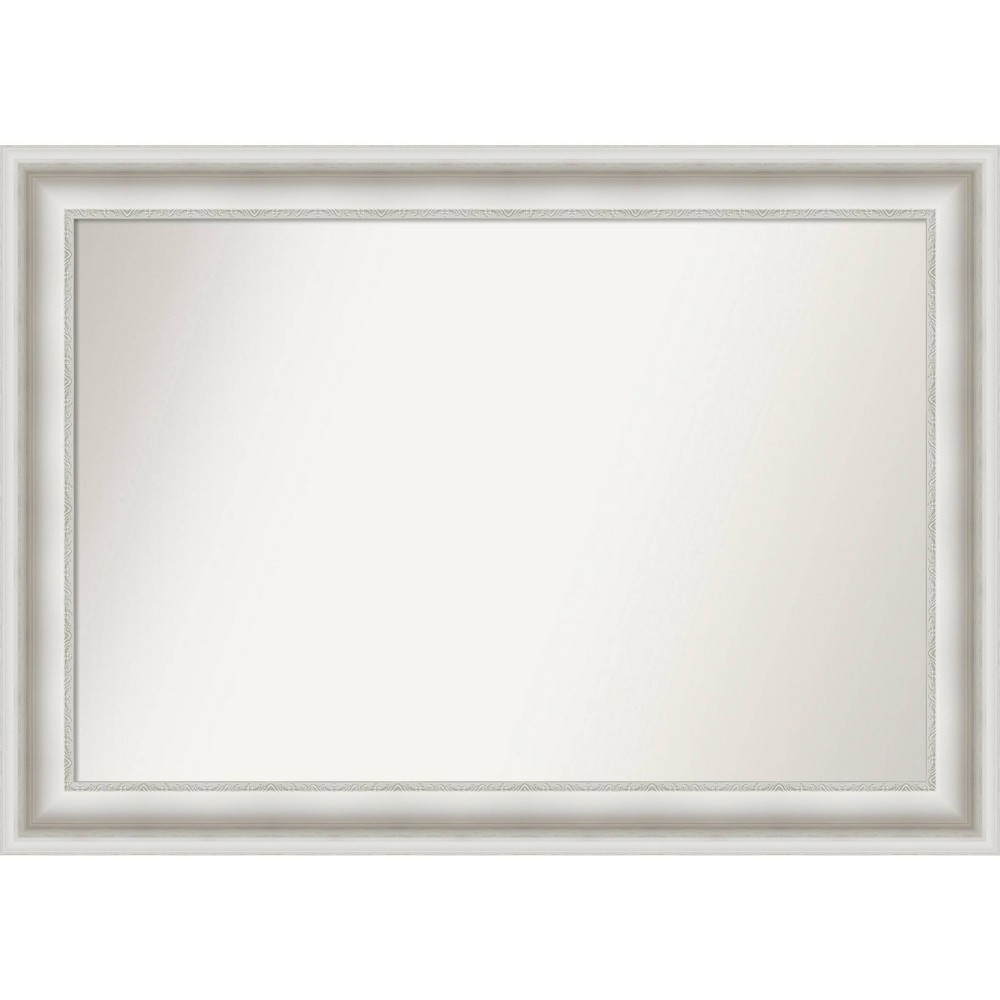 Photos - Wall Mirror 42" x 30" Non-Beveled Parlor White Bathroom  - Amanti Art