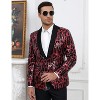 Men Shiny Sequin Blazer Clothing Fashion One Button Tuxedo Jacket for Party,Show,Banquet,Prom - 3 of 3