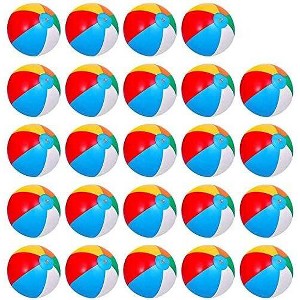 Garvee Inflatable Beach Balls for Kids Pool Toys, Rainbow Color Summer Water Toy Indoor Outdoor Fun Play Game Activities - 1 of 4