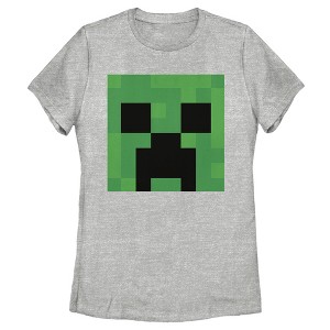 Women's Minecraft Creeper Face T-Shirt - 1 of 4