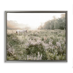 Stupell Industries Misty Sunset Horse Floating Frame Canvas Art - 1 of 4