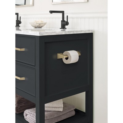 Golden Champagne Pivoting Double Post Toilet Paper Holder