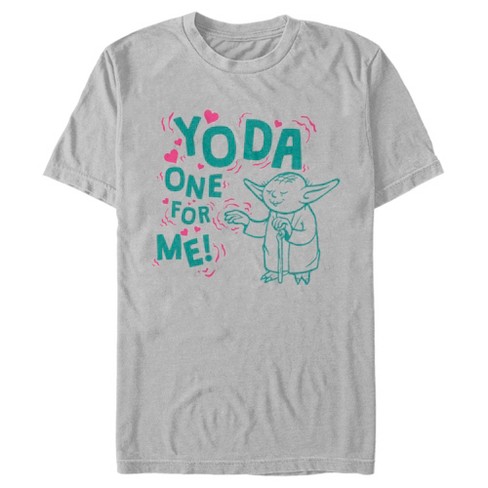 Men's Star Wars Valentine's Day Yoda One For Me! Force T-shirt - Silver ...