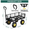 Heavy Duty Steel Cart, 550 lbs 3-in-1 Pull-Out Metal Cart with 10-inch Wheels, 180° Swivel Handle and Removable Sides for Kitchen, Patio - 2 of 4