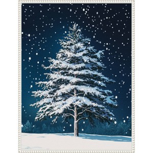23"x30" Amanti Art Winter Snowy Pine Tree by Pictufy Studio Framed Canvas Wall Art - 1 of 4