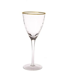 Classic Touch Set Of 6 Water Glasses With Simple Gold Design - 16 oz - 1 of 3