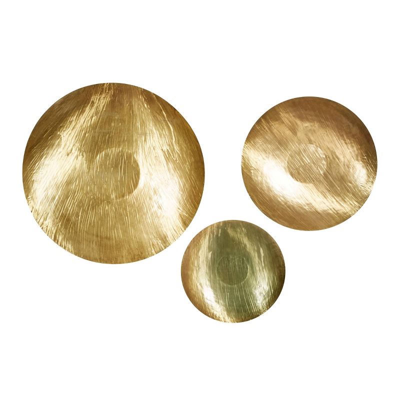 Set of 3 Metal Plate Metallic Disk Large Wall Decors - Olivia & May, 4 of 7