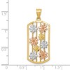Black Bow Jewelry 14k Yellow & Rose Gold with White Rhodium Daisy Dog Tag Pendant - 4 of 4