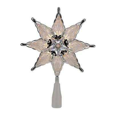 Northlight 8" Lighted Gray 8 Point Star Christmas Tree Topper - Clear Lights