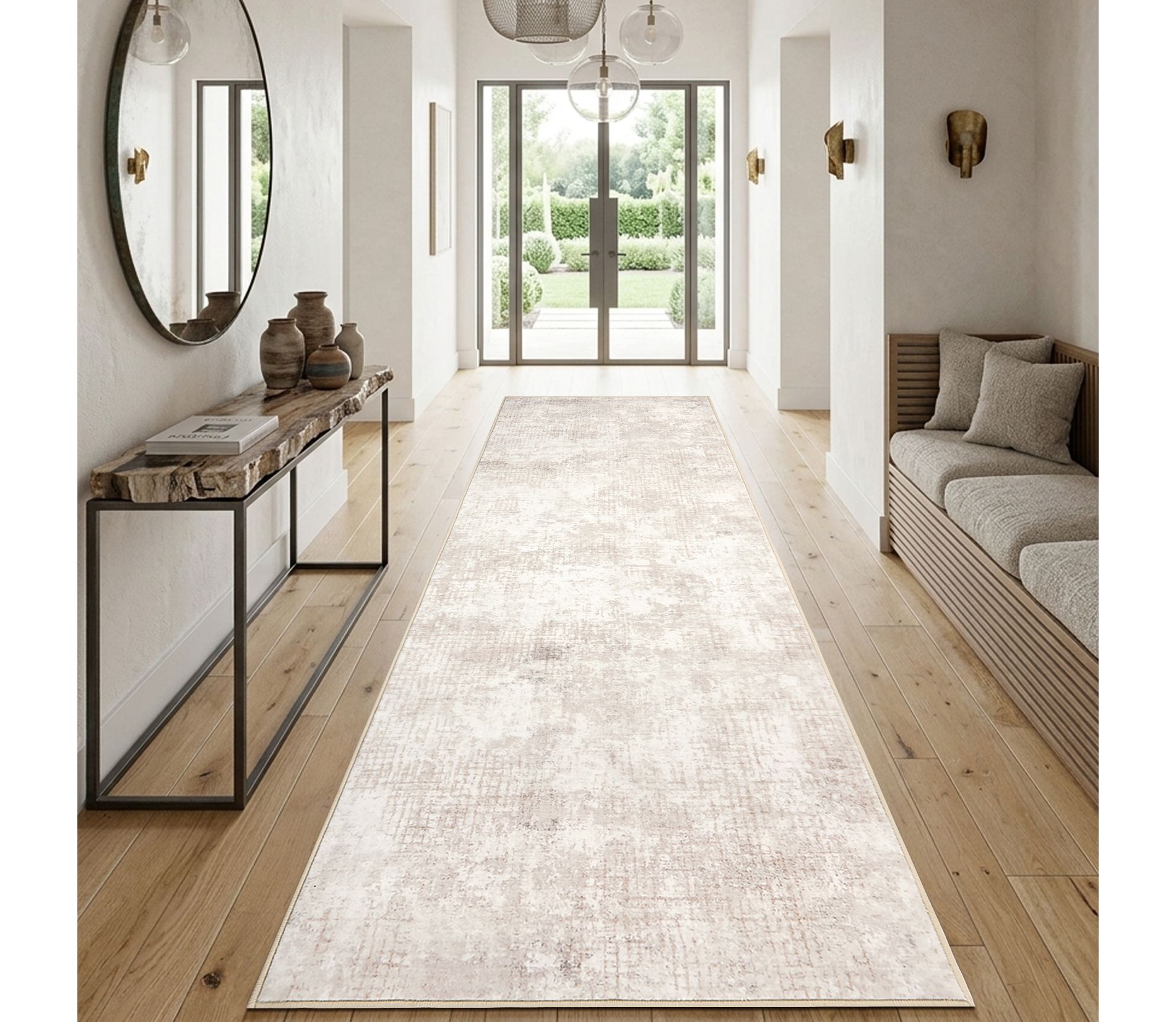 Modern Abstract Living Room Rug 8x10 Machine Washable Area Rug for Bedroom, Non Slip Soft Accent Carpet
