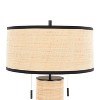 LumiSource Cylinder Rattan 29" Contemporary Rattan Table Lamp Black Metal and Natural Rattan - 4 of 4