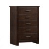 33" Panang Chest Mahogany - Acme Furniture: 5-Drawer Wood Vertical Dresser, Metal Glides, Safety Stops - 2 of 4
