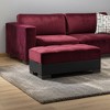 HomeRoots 50" Burgundy Black Brown Microfiber Tufted Storage Ottoman - 2 of 4
