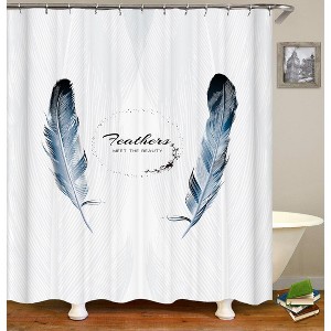 Feathers Meet The Beauty Shower Curtains for Bathroom Waterproof Fabric Bath Curtain Durable Soft Stylish Bathroom Decor 72x72 Inch - 1 of 1