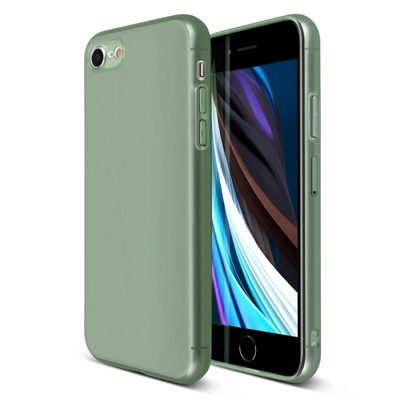 Insten Translucent Matte Case For iPhone SE 2020 (2nd Gen), Semi-Transparent Smooth Touch Soft TPU Thin Cover Green