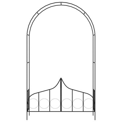 vidaXL Garden Arch Black Powder-coated iron Large Sturdy Garden Arch