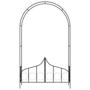 vidaXL Garden Arch Black Powder-coated iron Large Sturdy Garden Arch - 1 of 4