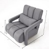 27.5" Modern Linen Accent Chair,Upholstered Armchair with Pillow & Wide Seat for Living Room Bedroom-Baofuwish - 4 of 4