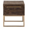 HomeRoots 18" Antiqued Brass And Brown Reclaimed Wood End Table With Drawer - 4 of 4