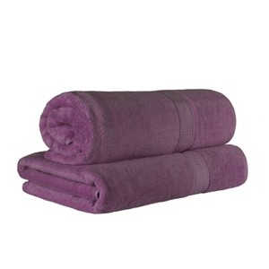 Luxury Cotton Heavyweight Ultra-Plush Bath Sheet Set of 2 by Blue Nile Mills - 1 of 4