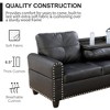 3-Piece L-Shaped Combination Sofa Set, Ginger Semi Pu Synthetic Leather Sofa - 4 of 4