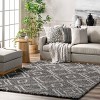 Nuloom Iola Trellis 8x10 Shag Area Rug for Living Room Bedroom Dining Room Nursery, Dark Grey - 2 of 4