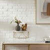 Sagebrook Home 16"L 8"W 7"H Gold-toned Metal Demilune Pattern Wall Shelf with White Painted Wooden Top Shelf for Wall Storage - 2 of 4