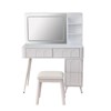 Homy Casa Vanity Desk with LED Mirror, Storage Drawers & Shelf, Stool for Bedroom or Dressing Room, White - 4 of 4