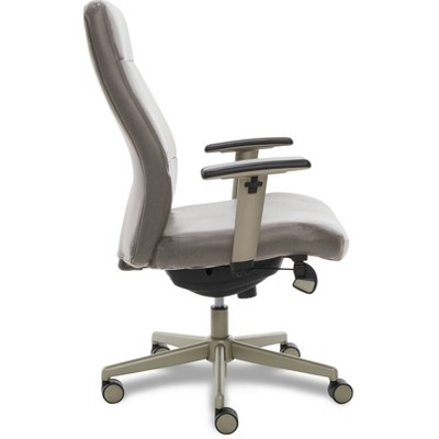 Gray Bonded Leather Adjustable Ergonomic Executive Chair