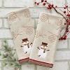 2pk Woodcut Snowman Hand Towel Set Off White - SKL Home - image 3 of 4