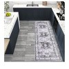 Orange-2*6 feet  Faux Wool Boho Vintage Floral Printed Ultra Thin Low Pile Area Rug  Machine Washable Stain Resistant Pet Friendly Non Shedding Non S - 4 of 4